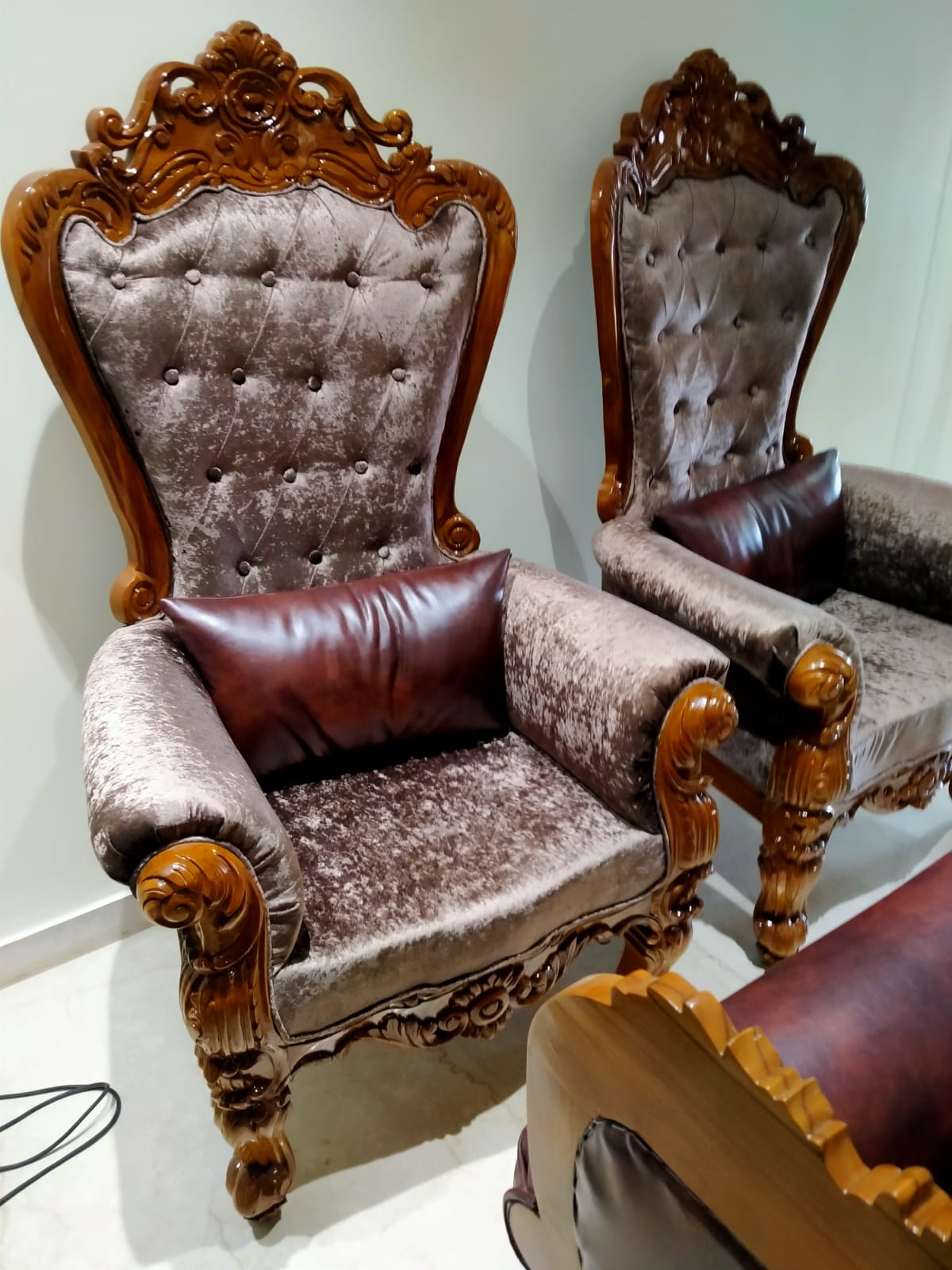Crushed Velvet Throne Chairs